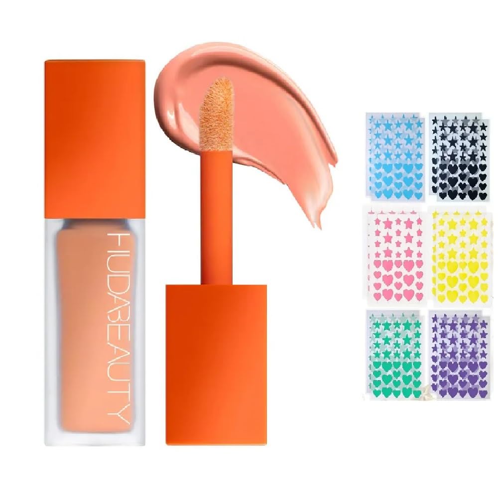 H.U.D.A BEAUTY #FAUXFILTER Under Eye Color Corrector 0.3 oz / 9 mL (Peach, 0.3 oz / 9 ml) + Bonus Acne Patch (36 Pieces)