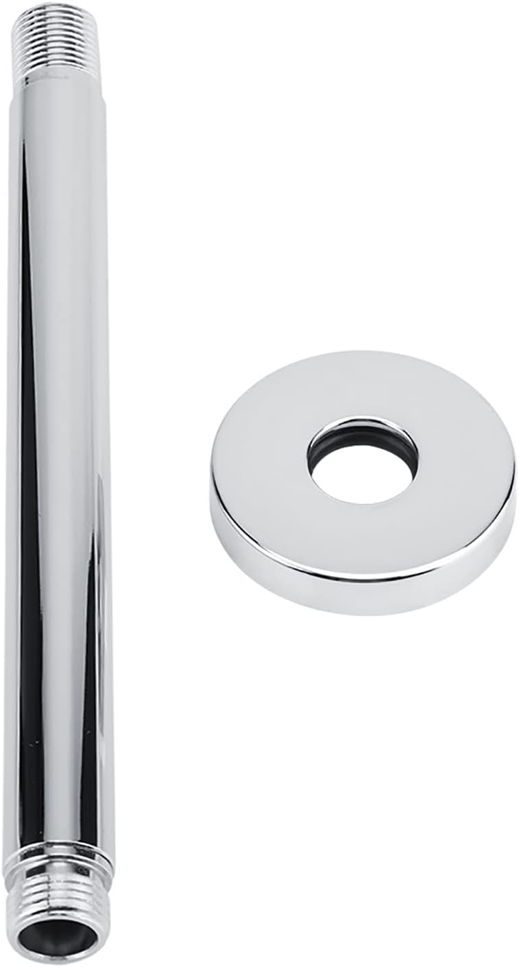 Hyuduo Shower Arms, Ceiling Mount Shower Head Extender, G 1/2 Stainless Steel Top Shower Arm Pipe Extension (Chrome Finish)(20Cm/8In),Shower Arm