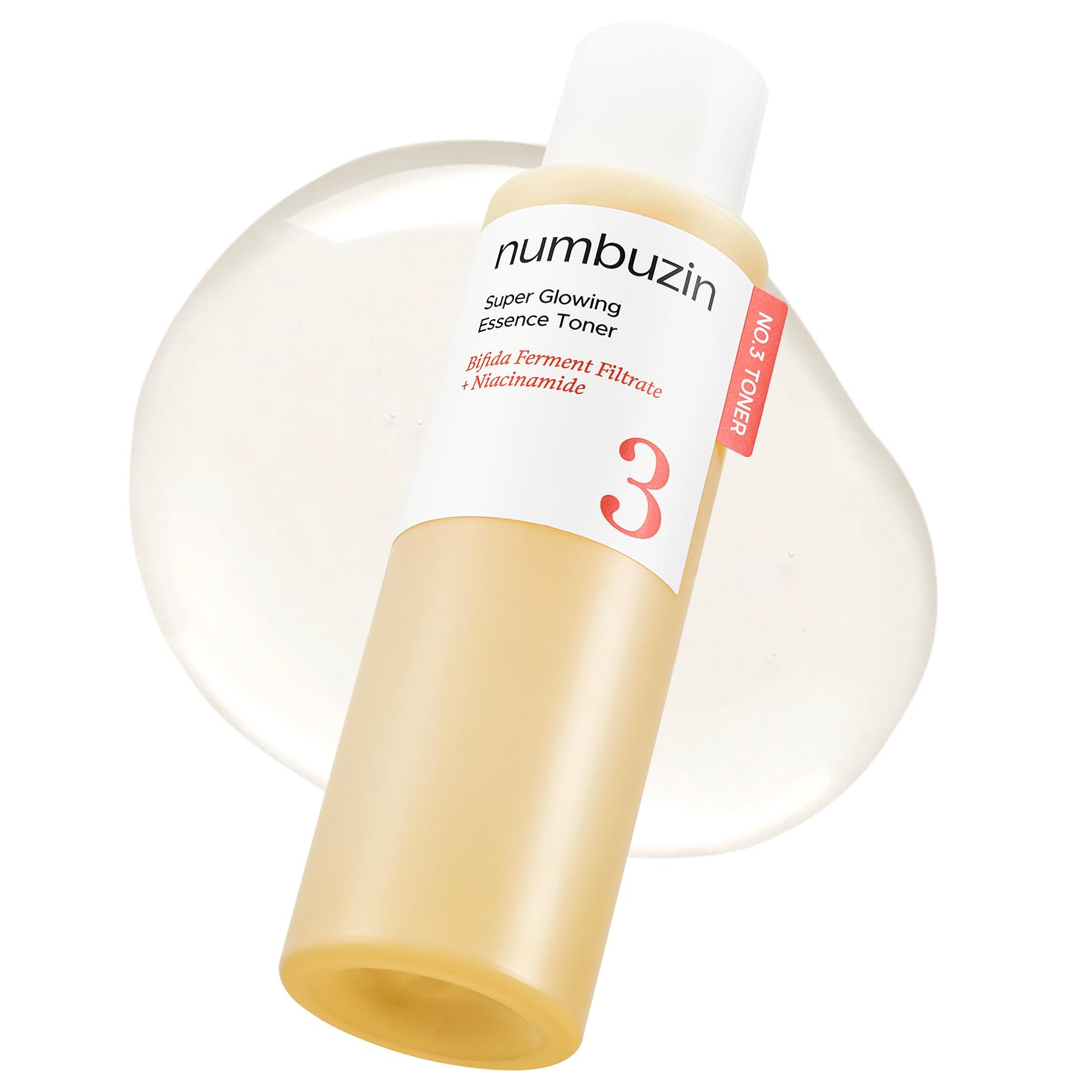 numbuzin No.3 Super Glowing Essence Toner, Fermented Toner for Skin Glow & Texture, Bifida, Niacinamide, Hydrating, Radiance-Boosting Essence, Zero Pore Care, 6.76 fl oz (200ml)