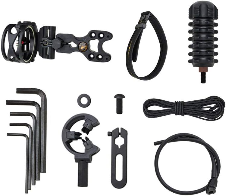 Namvo Archery Accessories Set, 3Pin Bow Sight Damper Arrow Rest for Compound Recurve Bows Bow Rubber Damper Archery Equipment