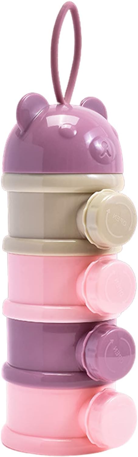 Baby Milk Powder Dispenser, 4 Layer Baby Milk Powder Formula Dispenser, Baby Formula Dispenser, Portable Milk Powder Dispenser Container, Non-Spill Stackable Snack Storage Container For Travel Outdoor