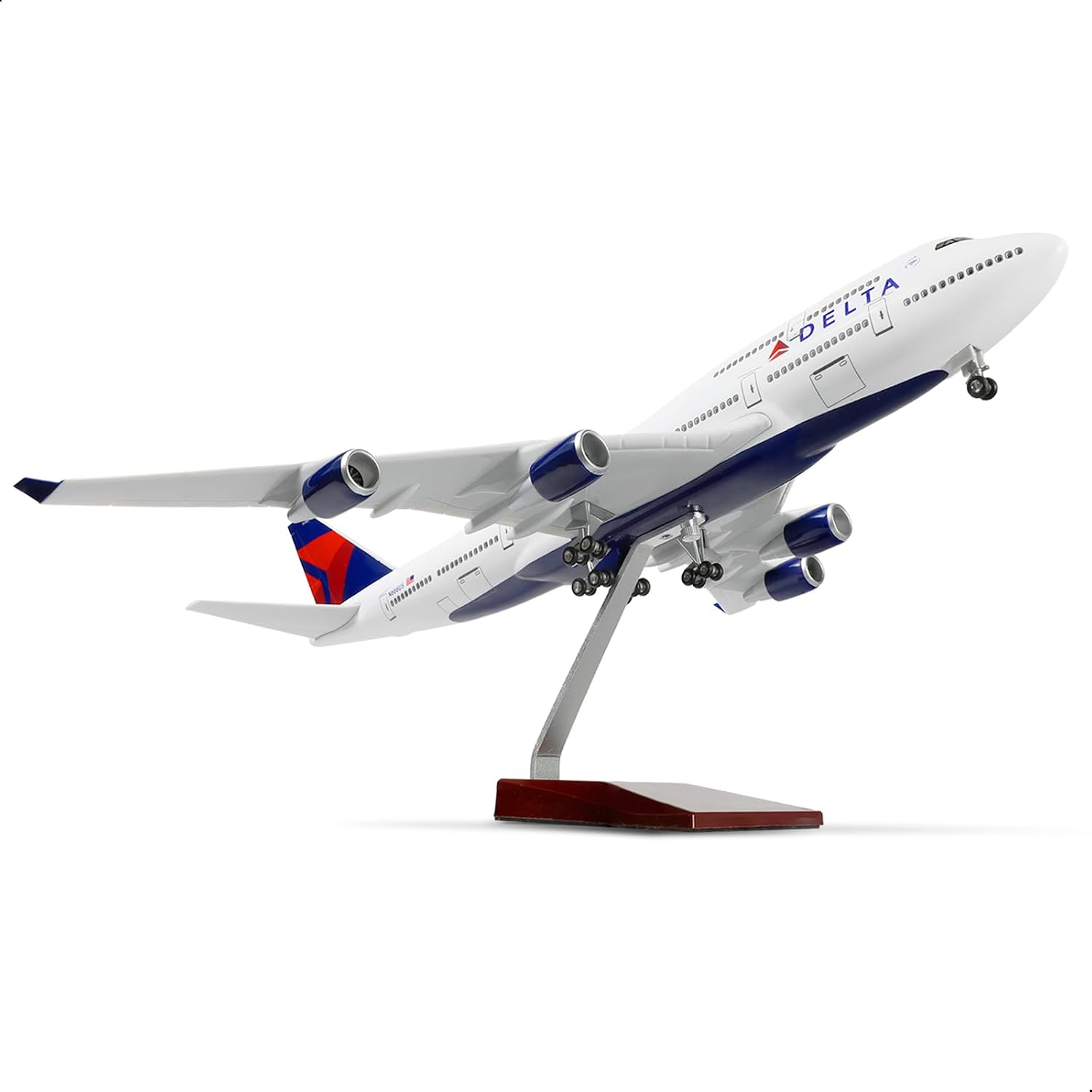 747 1/160 Large Scale Airplane Model 18-inch Lfor Boeing 747 Prebuilt Airplane Model for Adult Plane 747 with Stand for Aviation Enthusiasts Gifts or Display Decorations