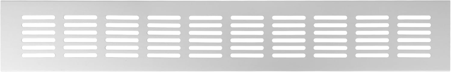 Repa Market Ventilation Grille Silver 400 x 60mm / 15.75" x 2.36" Inch – Aluminum Air Vent Cover for Kitchen Plinth, Cabinet, Door, Floor, Wall – Elegant Furniture Vent Register–Indoor Air Flow Grill