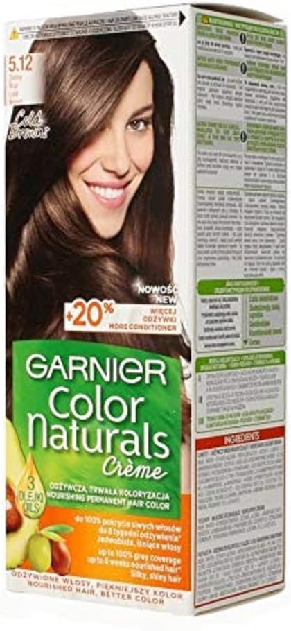 Garnier, Color Naturals Hair Dye Cream 5.12 Dark Brown