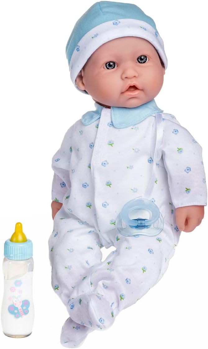 JC Toys, La Baby 16-inch Blue Washable Soft Body Boy Baby Doll with Accessories - For Children 12 Months and older, Designed by Berenguer