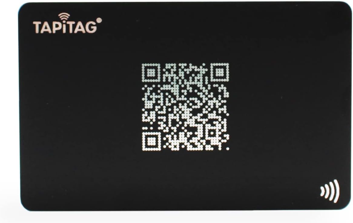 TAPiTAG Digital Business Card NFC Tag + QR (Black)