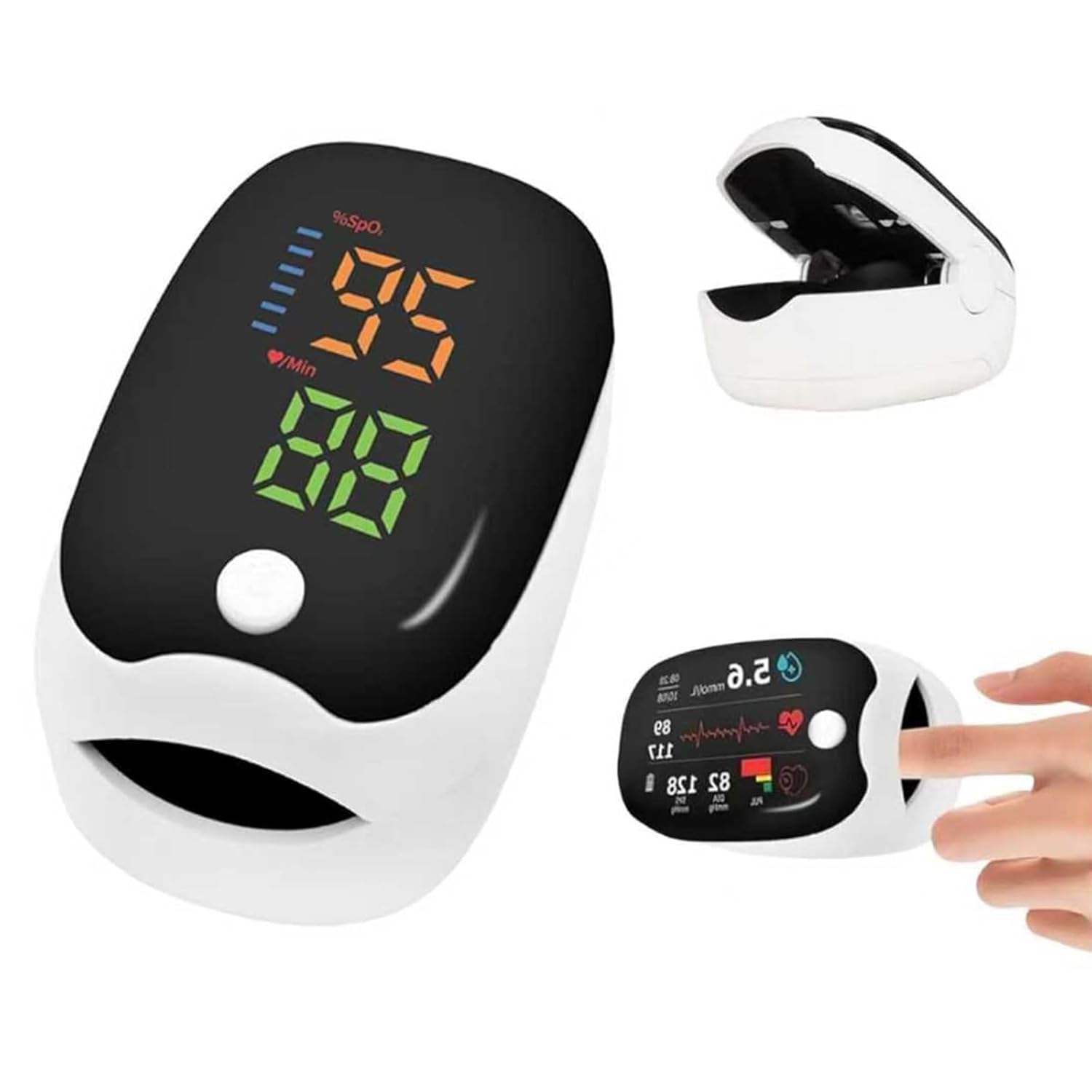 Non Invasive for Oxygen Meter- Glucose monitor no pricking glucose meters, 2025 Upgraded Glucose Meter for Home or Outdoor Travel (Black) - 1PCS