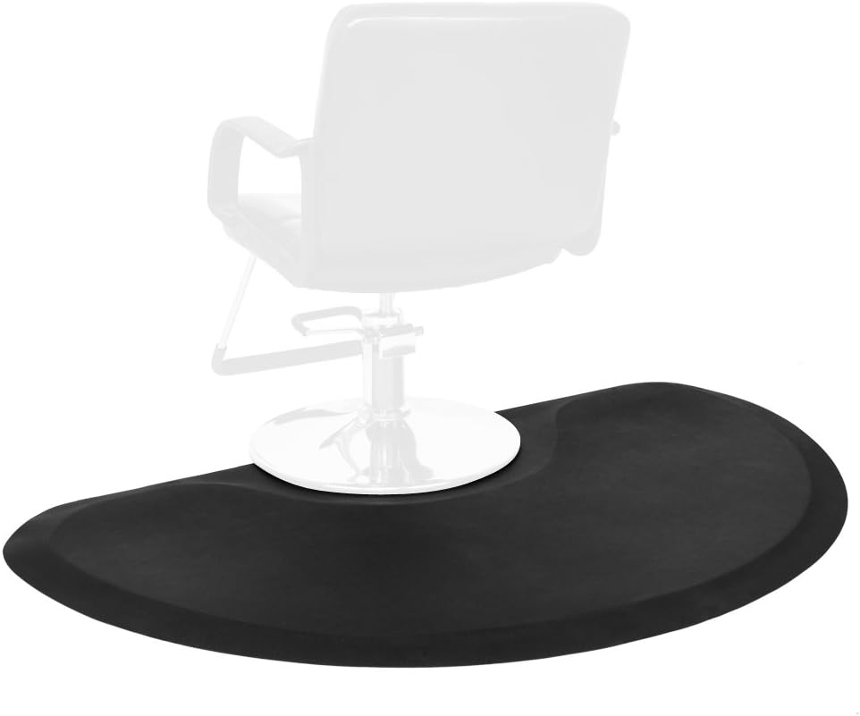 OmySalon 1/2'' Thick Anti Fatigue Mat for Hairstylist Standing, 3'x5' Barber Floor Matt with Round Cut Out for Salon Styling Chair, Hair Cutting Hairdressing Equipment