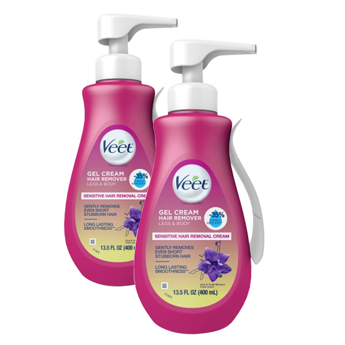 Veet Hair Removal Cream for Women, Depilatory for Body Hair, 2 x 13.5 FL OZ