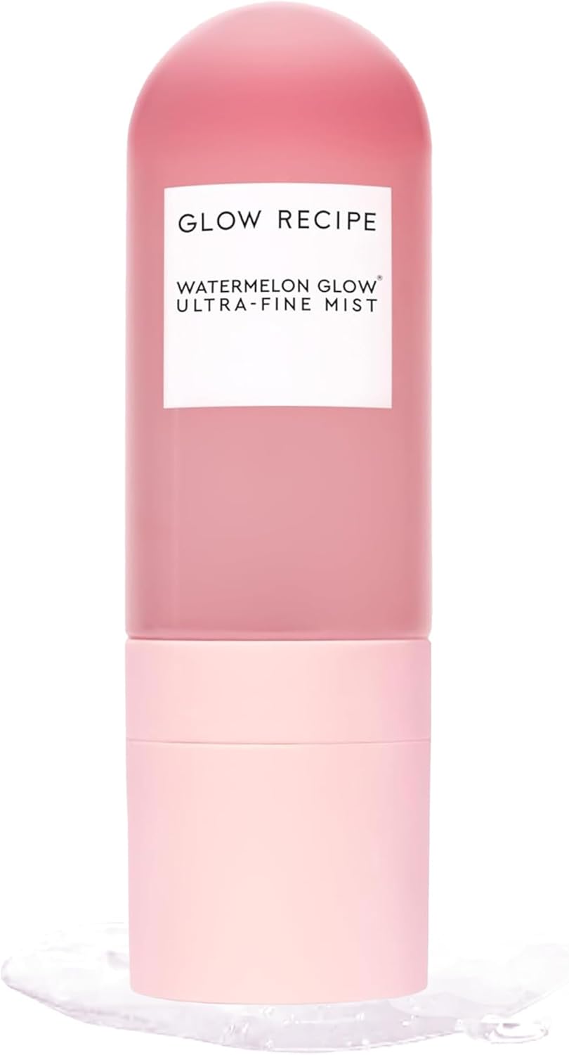 Glow Recipe Watermelon Glow Ultra-Fine Face Mist - Hyaluronic Acid Spray Moisturiser for Fresh, Glowing Skin - Hydrating Face Mist with Hibiscus AHA + Vitamin E - Glowing Skin Face Spray (75ml/2.5 oz)