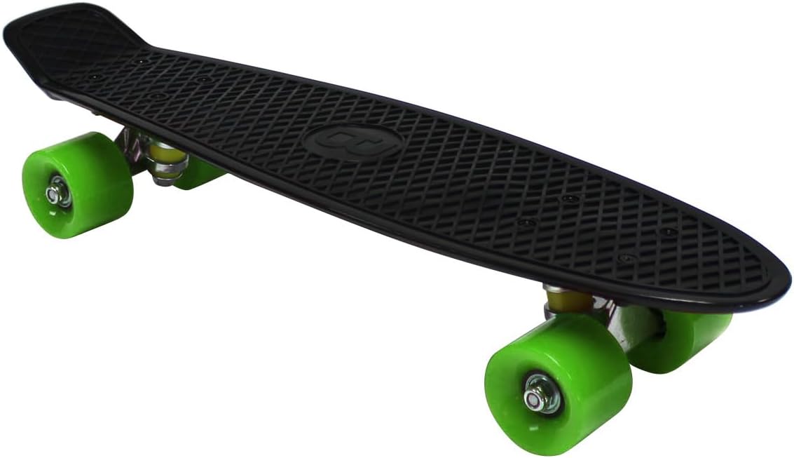 CHARLES BENTLEY 22 Inch Beginner Skateboard For Kids, Teenagers, And Adults, Retro, Plastic, For Street, Park, Penny Board Cruiser, Multiple Colours, High Performance, 1.9kg (57.5x14.5x10cm)