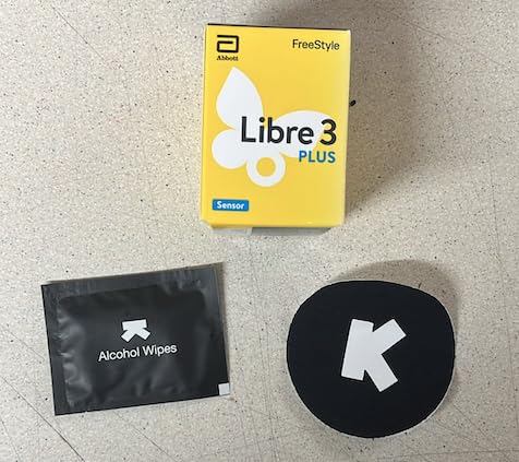 Abbott Freestyle Libre 3 Plus Sensor for diabetes monitoring CGM for UK, White, plus FREE alcohol wipe and water proof CGM patch