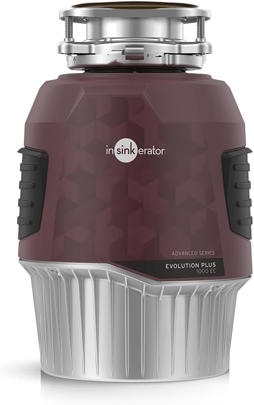 InSinkErator Evolution Plus 1000 EC Food Waste Disposal Unit with Air Switch - Continuous Feed Waste Disposal Unit for Sink Use - Kitchen Sink Accessories and Gadgets - 31.2 x 20.9 x 20.9 cm