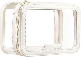 Rownyeon Clear Makeup Case Toiletry Bag Multipurpose Travel Makeup Train Case Portable Cosmetic Organizer Transparent Storage Bag White