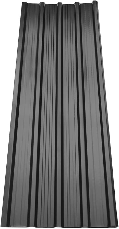 The Fellie 12pcs Corrugated Roofing Sheets, Metal Roofing Covers, 115L x 45W cm 0.27mm for Replacing or Installing on Garages, Canopies, Covered Walkways, Rainshades, Greenhouses, Black