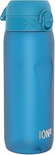 Ion8 Water Bottle, 750 ml/24 oz, Leak Proof, Easy to Open, Secure Lock, Dishwasher Safe, BPA Free, Flip Cover, Carry Handle, Soft Touch Contoured Grip, Easy Clean, Odor Free, Carbon Neutral, Blue