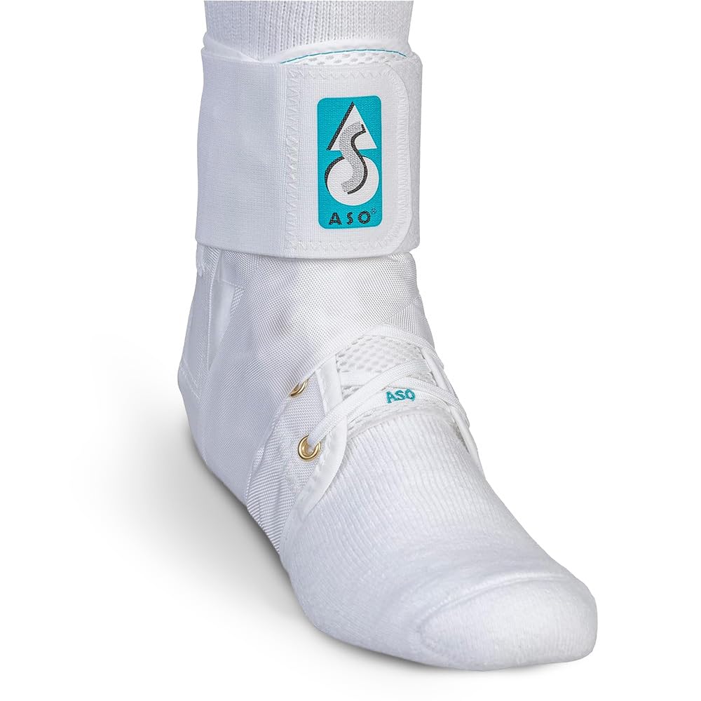 Med Spec ASO Ankle Stabilizer (Medium, White) – Ankle Brace for Sprained Ankle and Peroneal Tendonitis, Orthopedic Ankle Support for Men, Women, Adults, Teens and Kids, Sports Injury Recovery, 264004