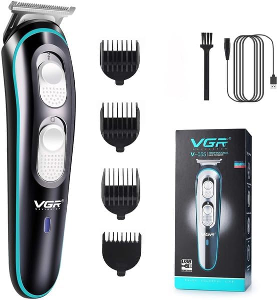 VGR Original Brand Electric Beard Trimmer for Men, Cordless Hair Clippers, USB Rechargeable Shaver, Low-Noise Stainless Steel T-Blade Hair Cutting Kit, 120-Min Battery for Daily & Travel Use