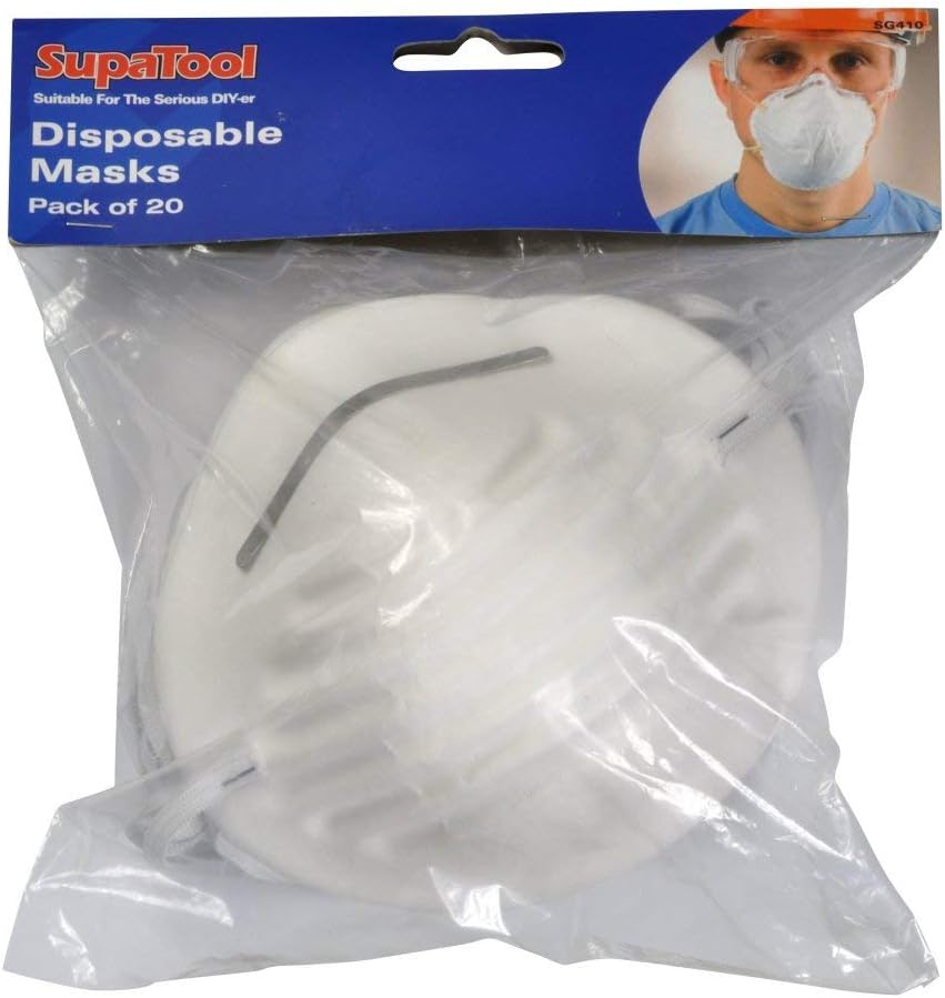SupaTool Nuisance Dust Mask Disposable Cleaning Molded Face Masks Respirator X 20 Masks