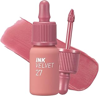 Peripera Ink the Velvet Lip Tint, High Pigment Color, Longwear, Weightless, Not Animal Tested, Gluten-Free, Paraben-Free (027 STRAWBERRY NUDE)