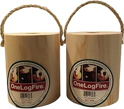 Mini – Single Log Campfire, 100% Natural Red Pine, Easy Light – 1 Hour Burn Time (2 Pack)