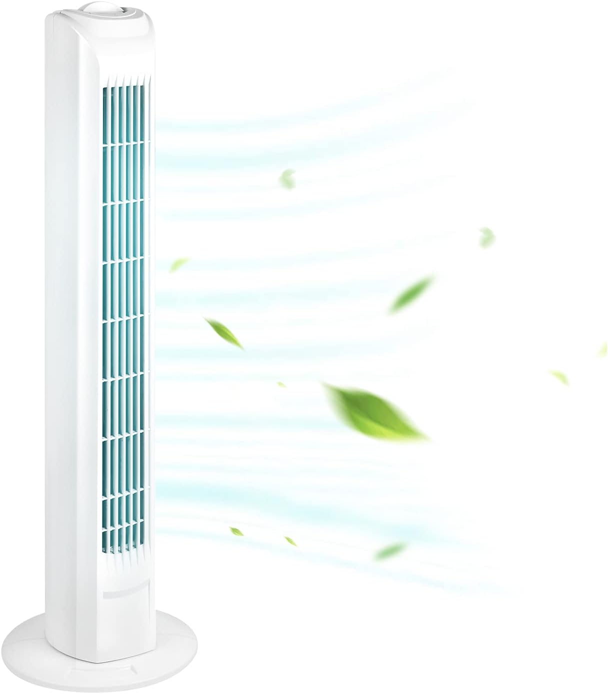 sanheshun Tower Fans, 32 inch Cooling Quiet Bedroom Standing Tower Fan Oscillating for Home and Office, 3 Speed Settings, Standing fan 45W (White)