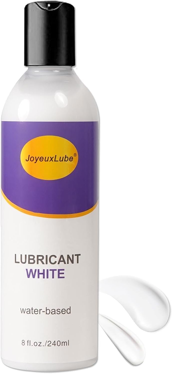 JoyeuxLube Water-Based 8 fl.oz Lube Creamy Unscent Natural Gel White Lubricant 240ml