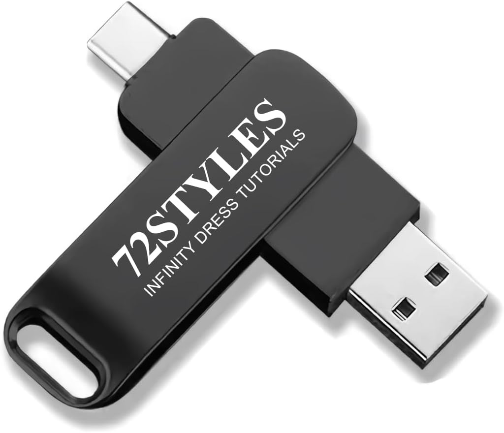 72STYLES Infinity Dress Tutorials - 32 GB Flash Drive 2 in 1 USB + USB Type C