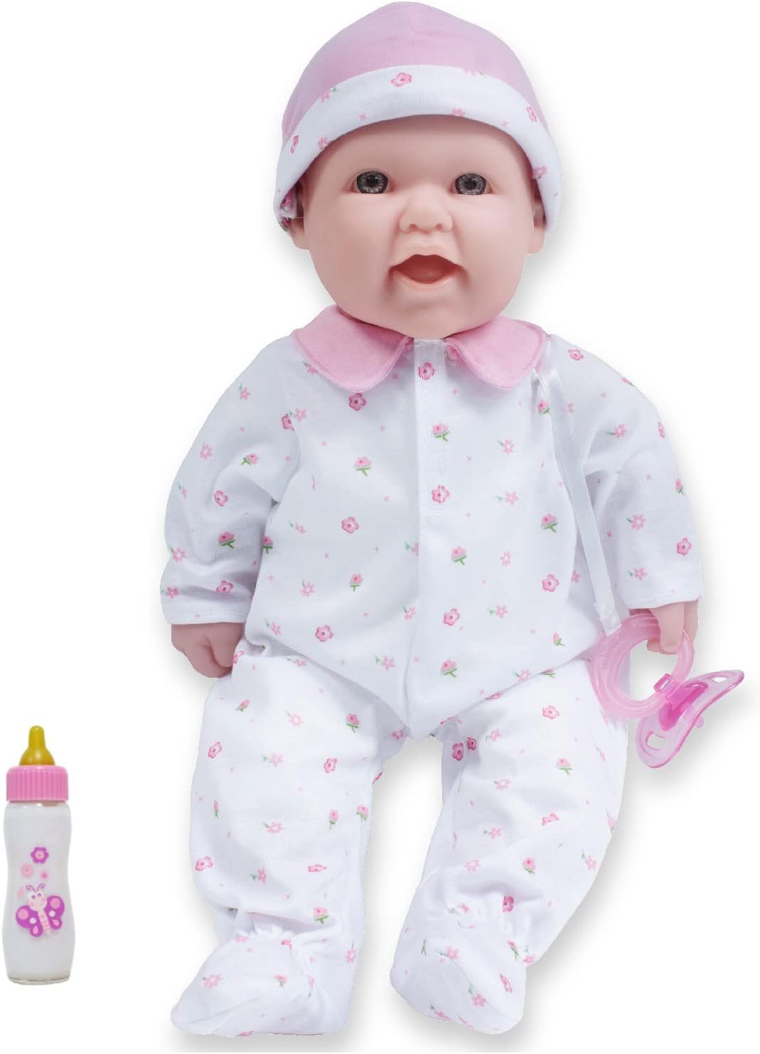 JC Toys - La Baby | Caucasian 16-inch Medium Soft Body Baby Doll | Washable | Removable Pink Outfit w/Hat and Pacifier | for Children 12 Months +