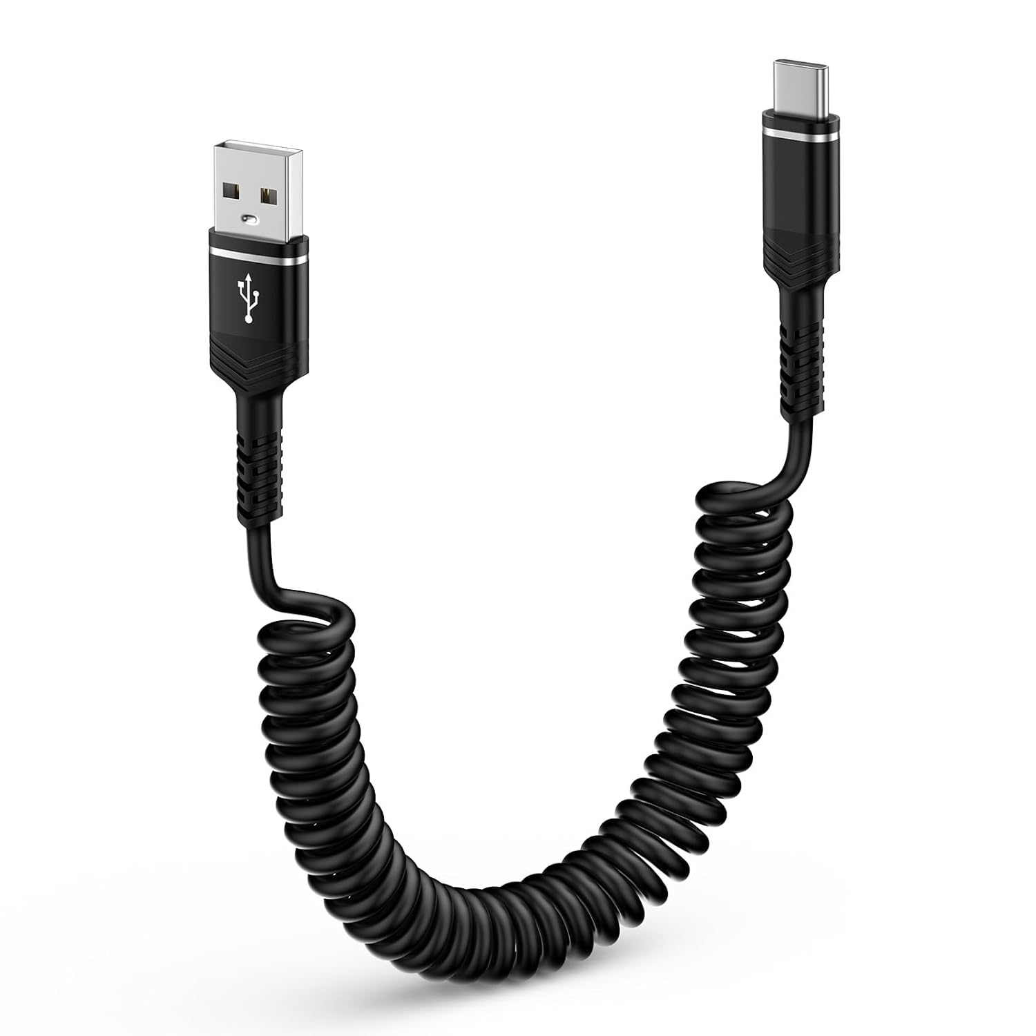 Samsung A15 Charger Cable 3FT for Car, Short Android Auto Coiled USB A to USB C Cord for Samsung Galaxy A16 A35 5G S25 Plus A55 A25 A14 A54 S24 Ultra FE A13 A53 Z Fold6 Flip6,Fast Charging Phone Wire