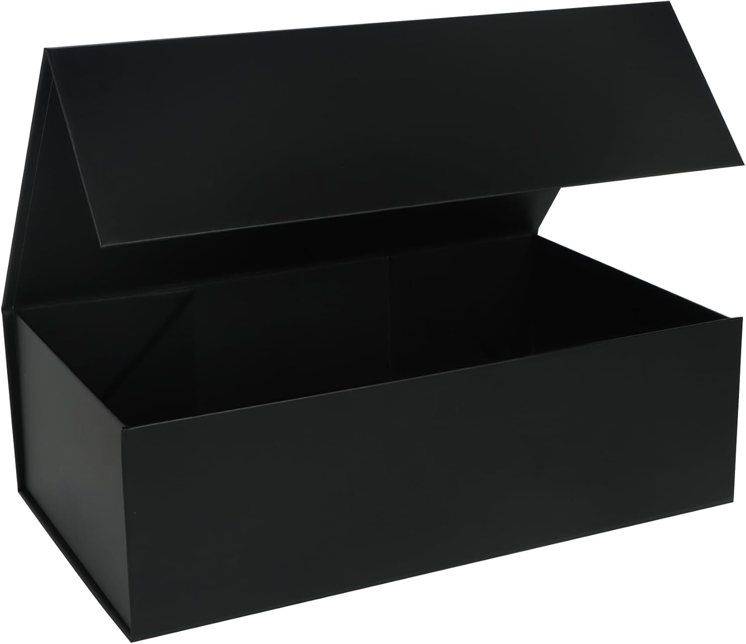 Black Gift Box with Magnetic Lids 13.8x8.3x4.4 in, Large Bridesmaid Groomsman Proposal Boxes 1 Pack, Collapsible Rectangle Storage Box