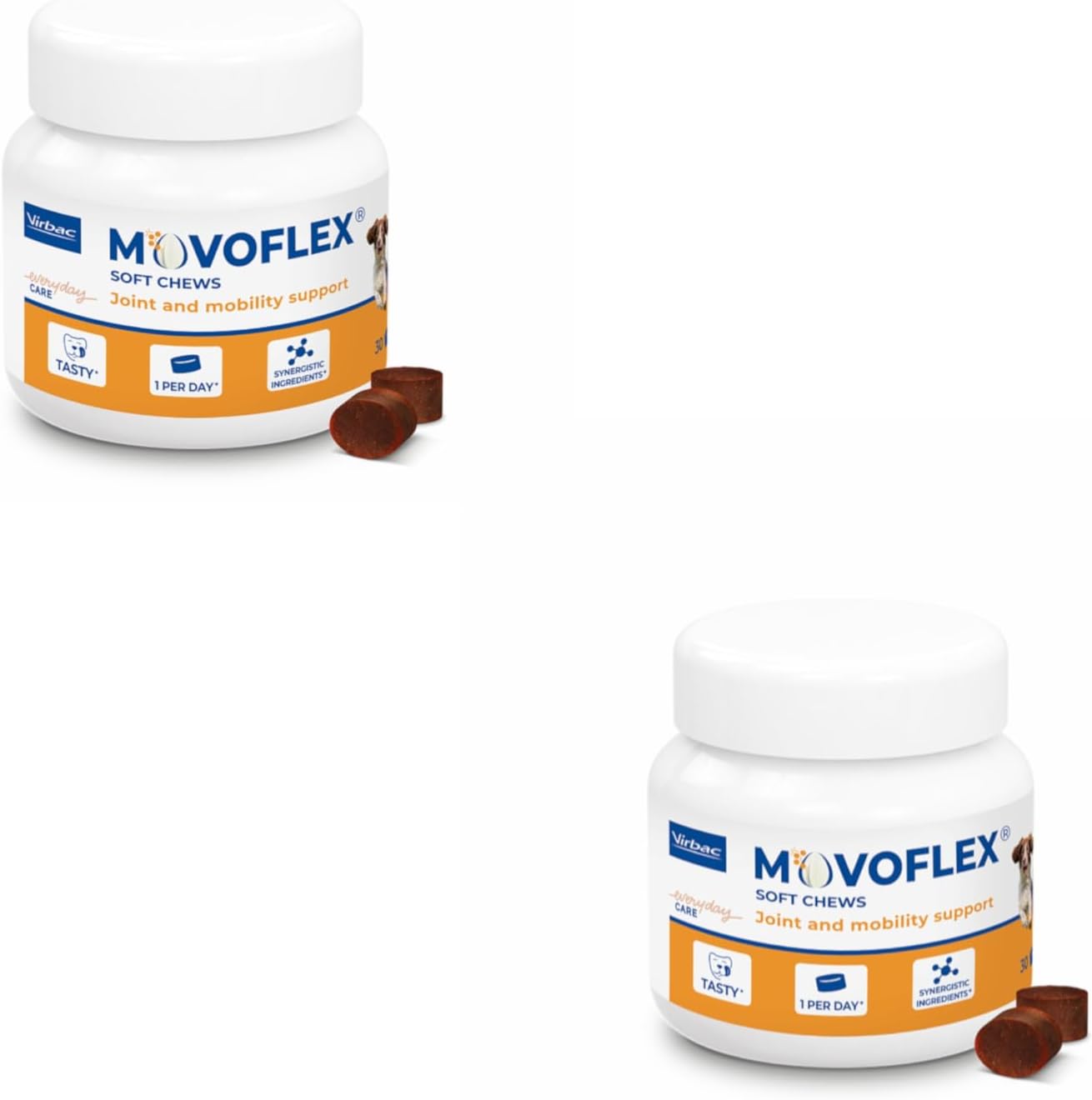 Movoflex Soft Chews | Twin Pack | 2 x 30 Units | for Dogs from 15 kg to 35 kg | Complementary Food for Joint Health | to Maintain Joint Structures