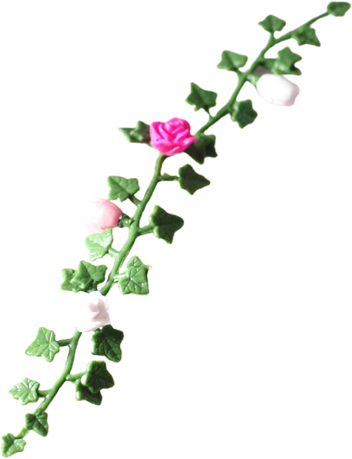 Flower Vine Miniature Simulation Decorative PVC Dollhouse Garden Scene Ornaments for Decor Valentine's Day/Mother's Day/Wedding/Anniversary/Party/Graduation/Christmas/Birthday Gifts - Random Color
