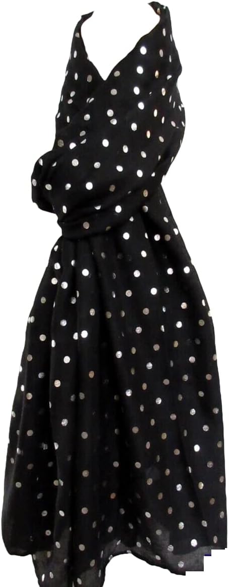 Ladies Women's Polka Dot Pattern Scarf Wrap Wide Shawl Neck Thin Scarves