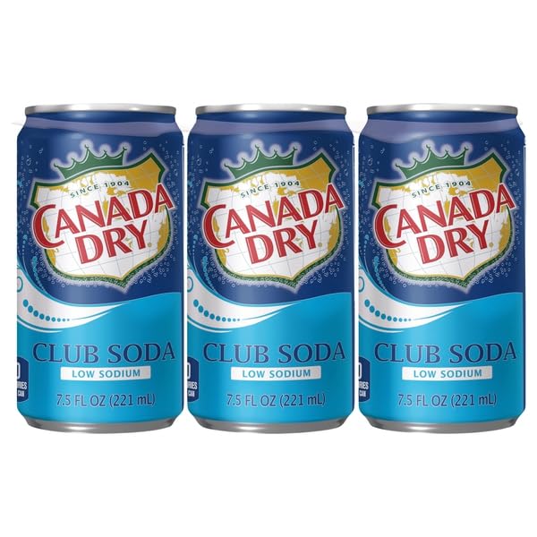 Canada Dry, Club Soda, Low Sodium, 6 Pack, 7.5 Ounce