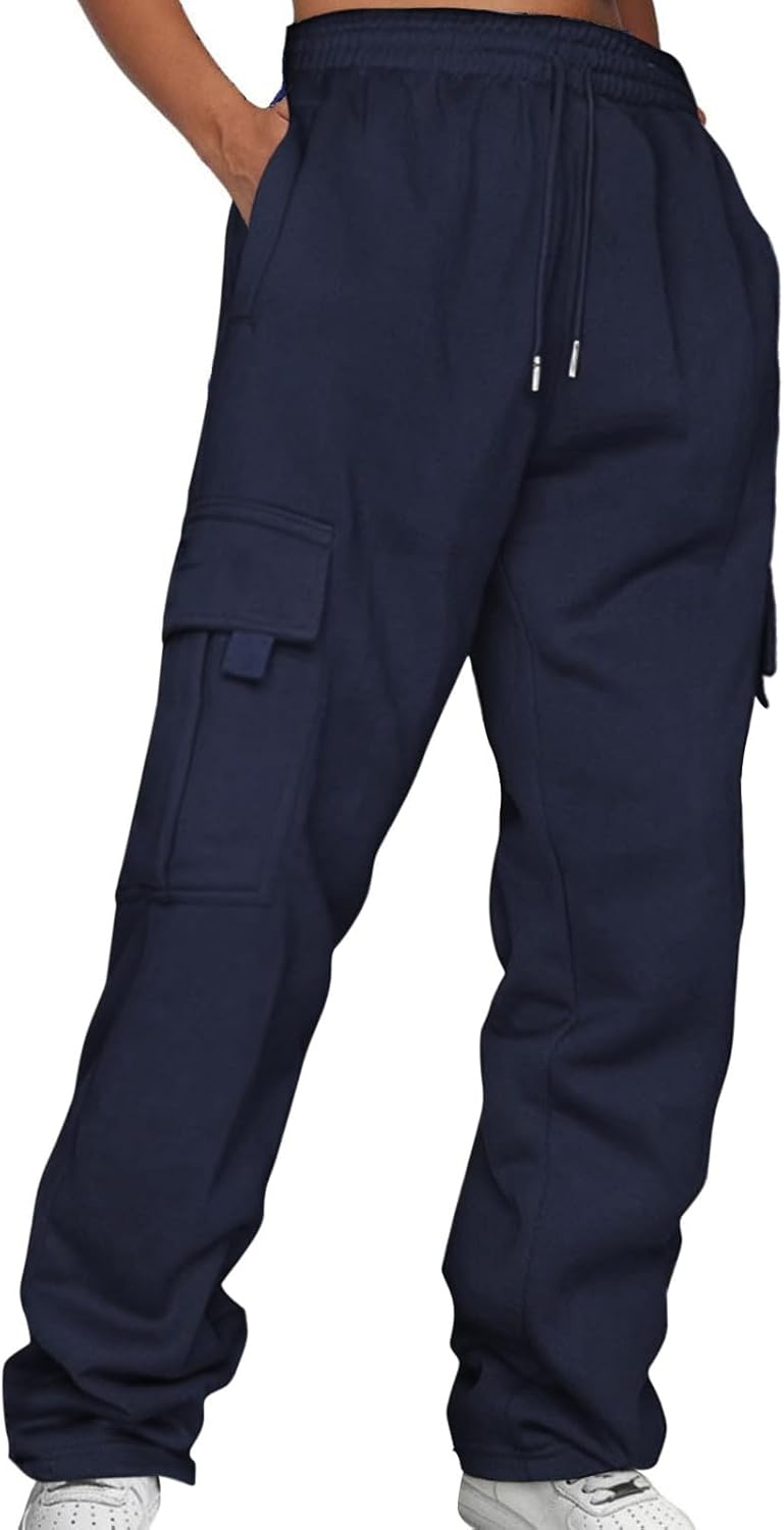 Cenlang Womens Yoga Joggers Tapered Lounge Pants with Pockets Winter Thick Furry Trousers Drawstring Elastic Waist Trousers Gym Running Yoga Tracksuit Activewear