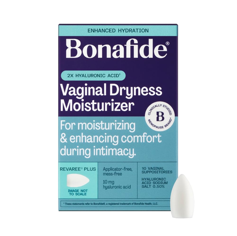 Revaree Plus by Bonafide. Vaginal Moisturizer with 10mg Hyaluronic Acid & Soothing Sweet Almond Oil. — 1-Month Supply (10 Inserts)