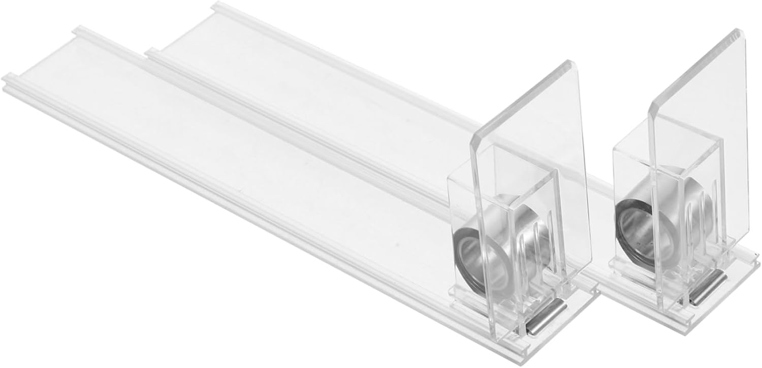 HEALLILY 2pcs Automatic Display Rack Pusher Showcase Organizer for Supermarkets Kiosks Easy Install Space-Saving Design Essential for Retail Merchandising
