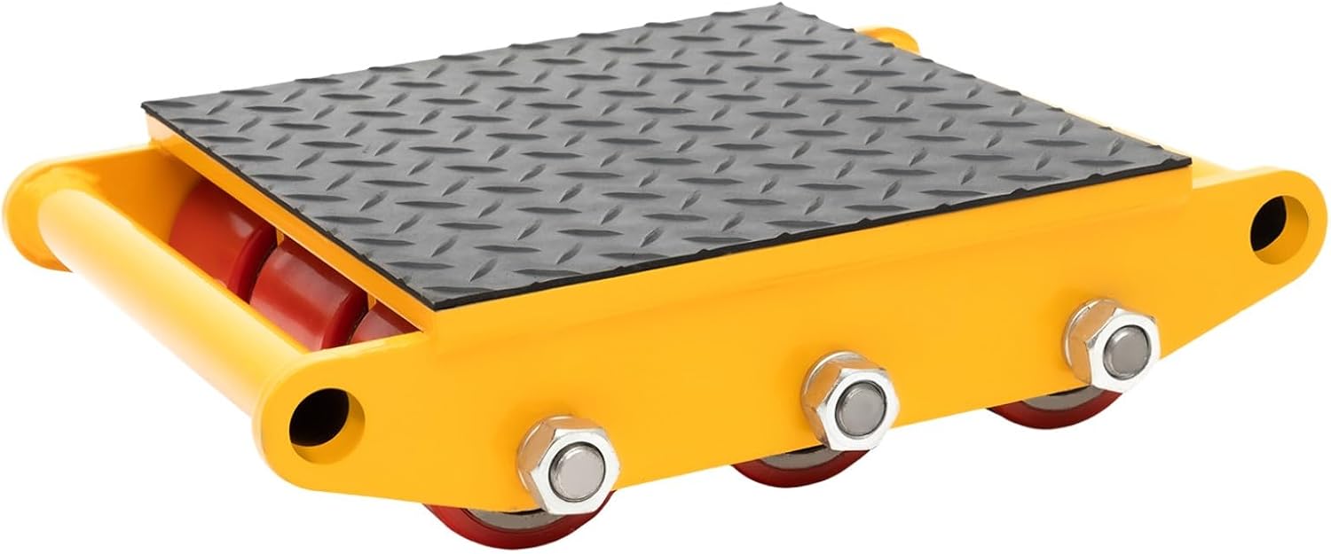 15T Machinery Skate Dolly, Industrial Machinery Mover, Heavy Duty Carbon Steel Machinery Moving Skate with 4 Rollers, max Load Capacity: 33069.34lbs