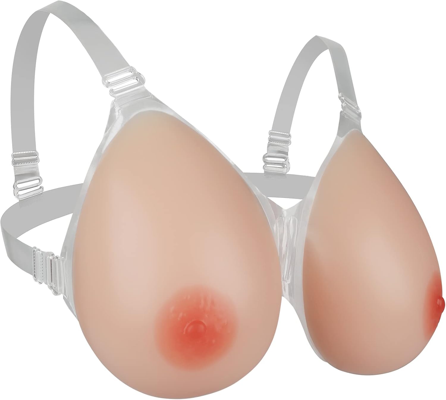 IVITA Strap on Silicone Breast Form Artificial Flase Breast with Strap Fake Boobs for Mastectomy Crossdresser Prosthesis