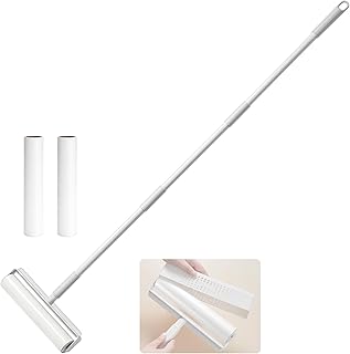 Floor Lint Roller with Refills 3 Sticky Rolls 9.45 inch Wide Lint Remover Roller for Pet Hair Extra Sticky Long Handle Large Lint Roller for Floor Carpet Couch Bed