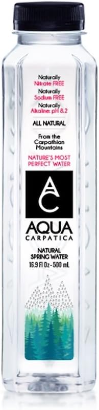 Aqua Carpatica Natural Spring Water Bottles, Pure Alkaline Naturally Filtered Water, 500ml (Pack of 24)