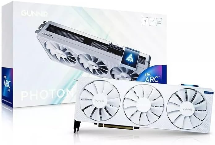 WEELIAO GUNNIR Intel Arc A770 Photon 16GB OC GDDR6 2400MHz Triple Fan White Graphics Card (256-bit, PCIe 4.0, HDMI/DisplayPort, Supports 4k)