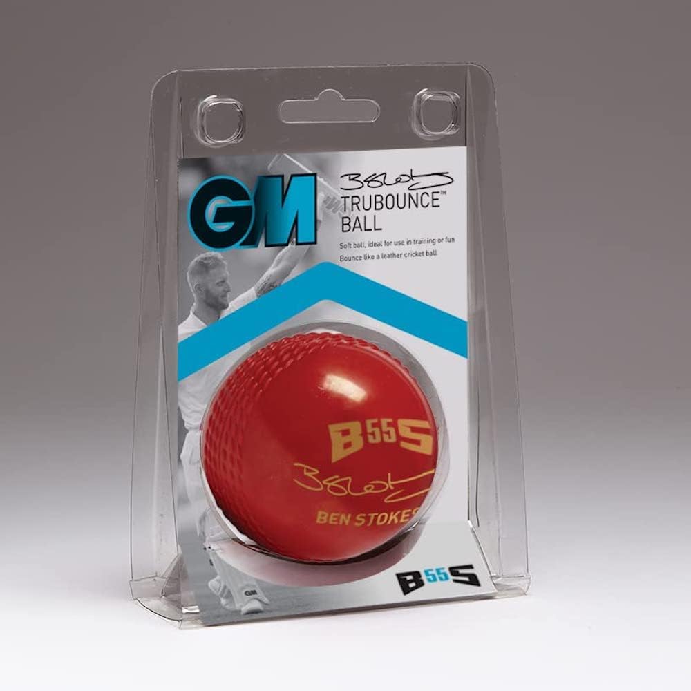 Gunn & Moore GM Trubounce Soft Rubber Cricket Training Ball, Bounces Like A Real Cricket Ball, Senior Size, Red