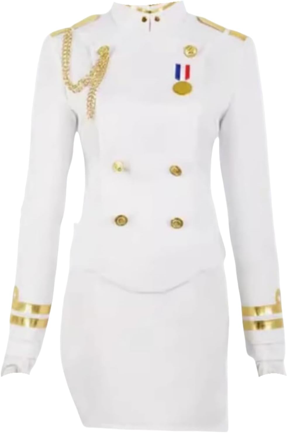 IJN Atago Cosplay Costumes White Ship Uniform Dress Coat Stockings Gloves Suit