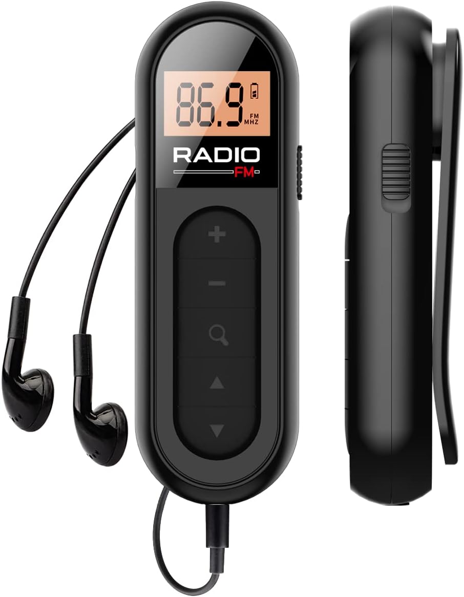 UMUTOO FM Radio, Rechargeable Transistor Radio,Pocket Digital Receiver with Excellent Reception, Earphone, Belt Clip for Jogging,Walking