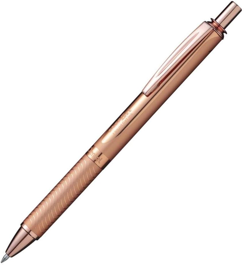 Pentel BL407PG-A EnerGel Sterling Liquid Gel Rollerball Pen Rose Gold Casing Stroke Width 0.35 mm Ball Diameter 0.7 mm Black Ink