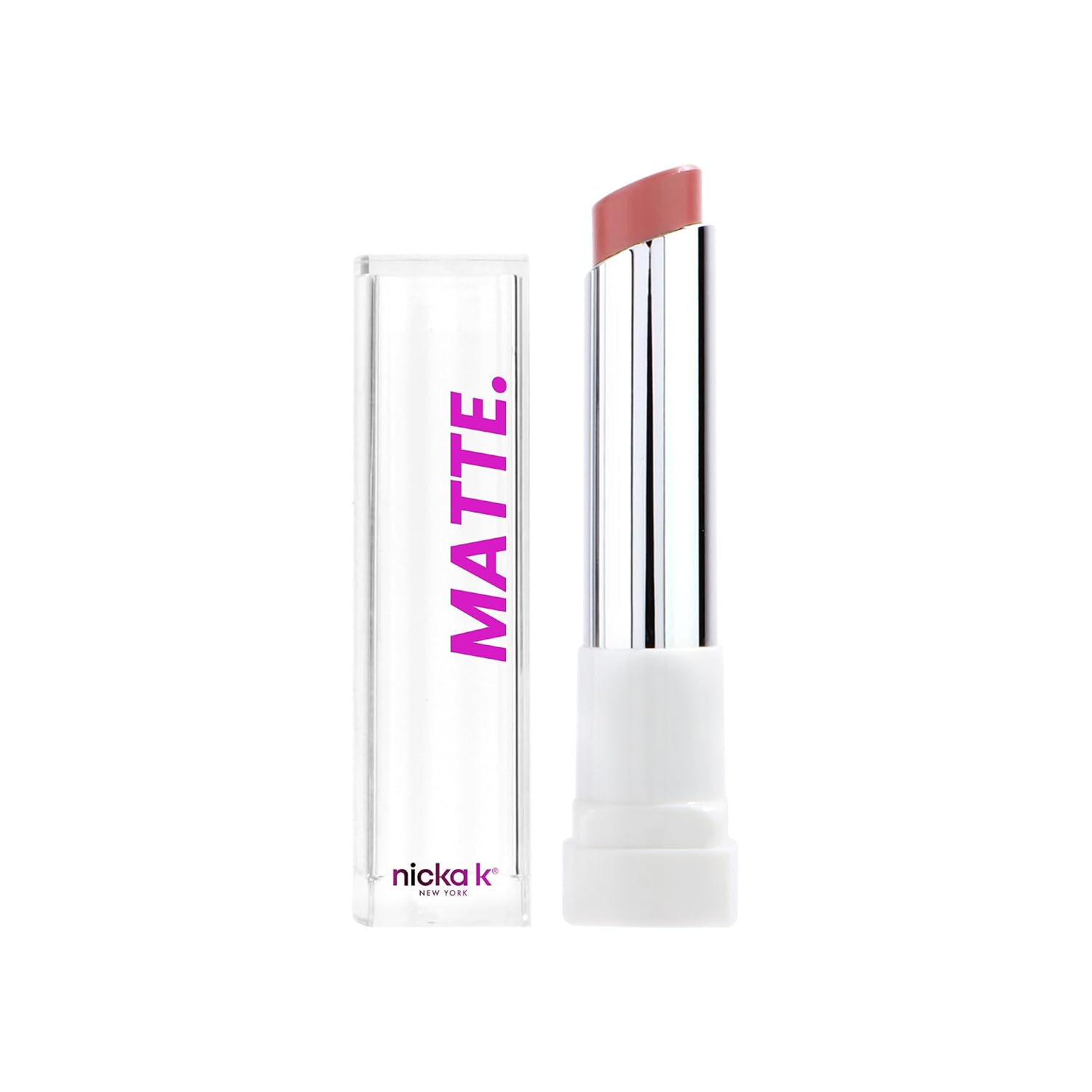 NICKA K NEW YORK Matte Lipstick, Mauve Pink, Long Lasting, Full Coverage, Normal Skin, 1 Count