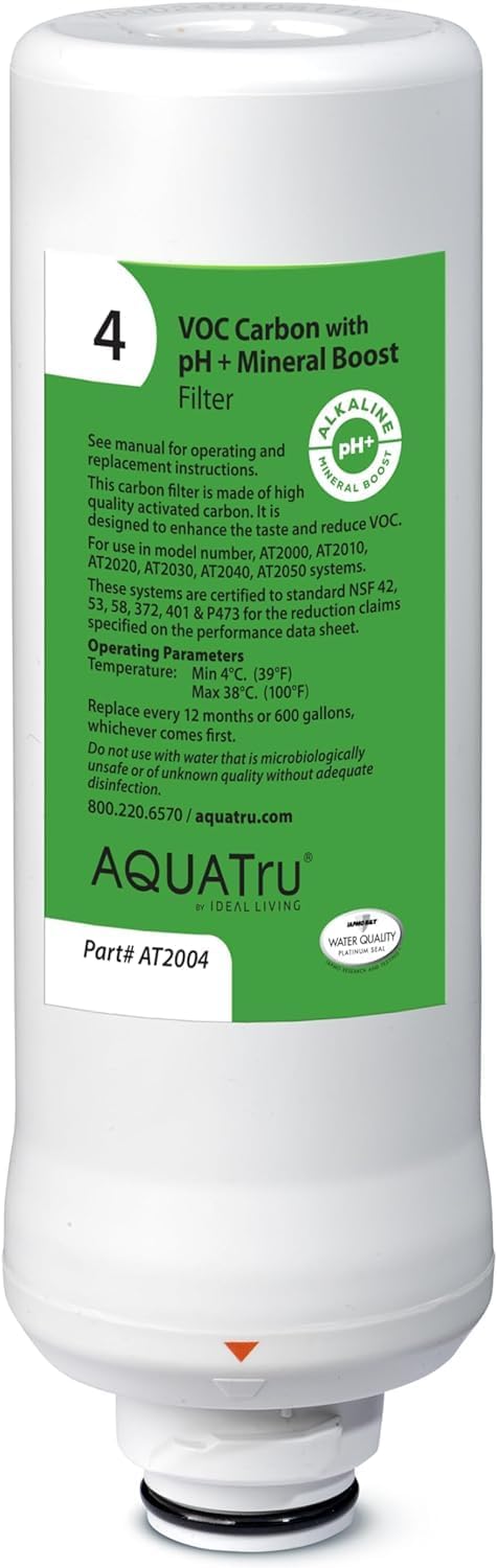 AQUA TRU Replacement VOC Filter with ph+ Mineral Boost (Stage 4) for AquaTru Classic, Connect & Under Sink AquaTru Water Purifier