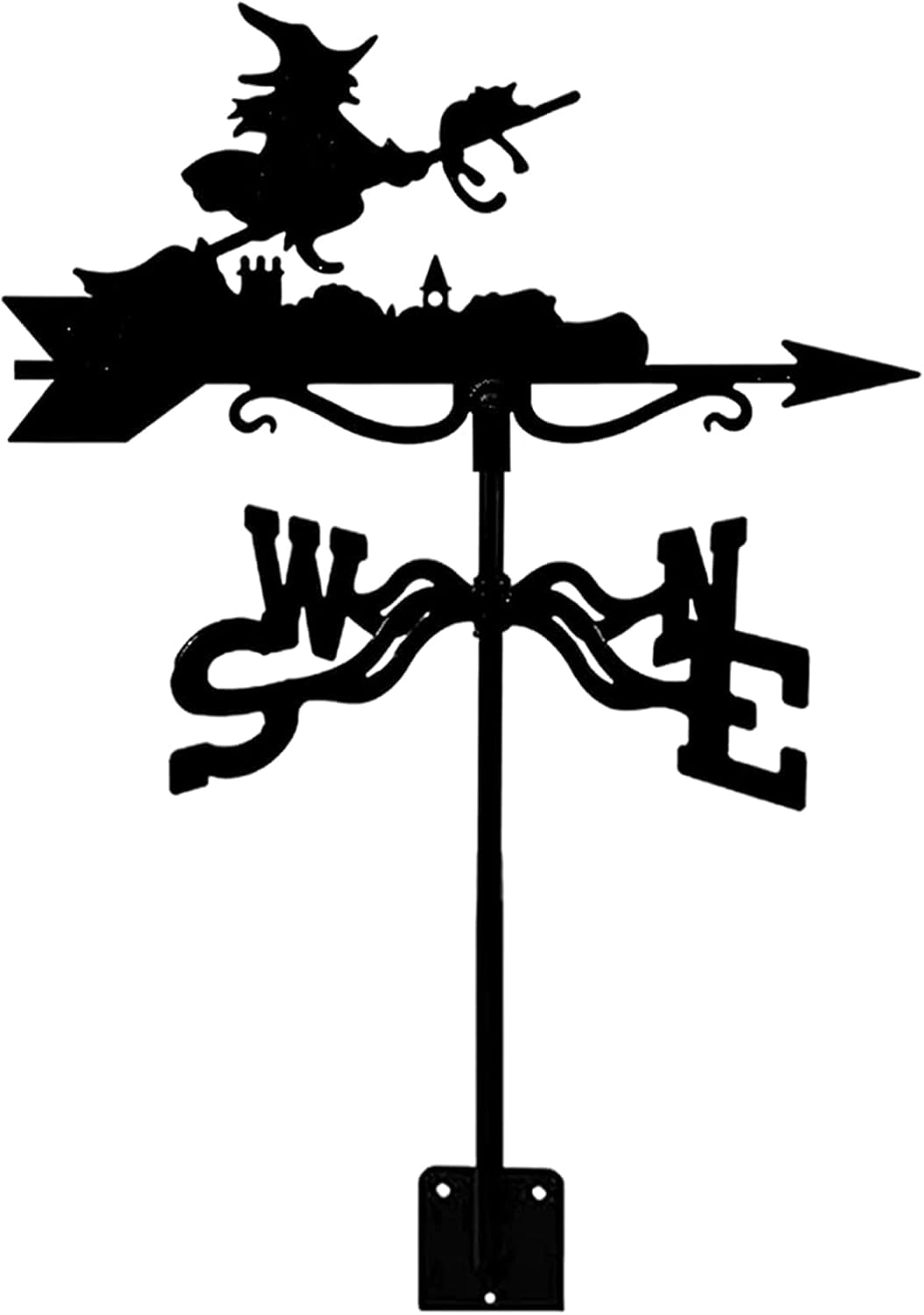 Weather Vane Weathervanes Weather Vane Measuring Tools Wind Direction Indicator Kits with Outdoor Metal Bracket for Farmhouse Garden Roof Mount Ornament(Color:Cleaner and cat) (Cupid 2) (Miko and Cat
